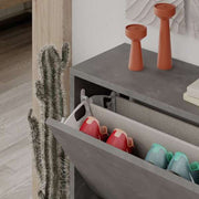 Étagère à chaussures rabattable gris rétro L 73 x P 26 x 82.5 cm