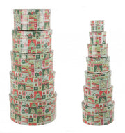 Ensemble de 2 boîtes cadeaux patchwork à motifs