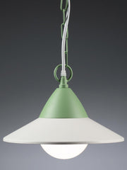 Suspension en Aluminium et Métal avec Diffuseur Opalin - 20W - 2050 Lumens blanc-vert