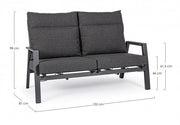Sofa 2-SEATER avec coussins inclinables avec coussins anthracites kledi