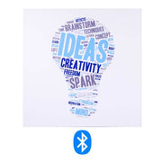 Panneau Bluetooth avec impression d'ampoule blanc glacé