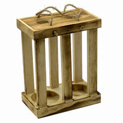 Porte-bouteille de vin en bois rustique cm20,3x11,8h25,6