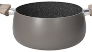 Casserole antiadhésive avec 2 poignées en aluminium gris tourterelle 24x11,5h cm