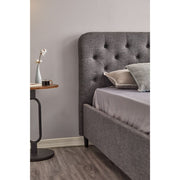 Lit double avec rangement Idra gris foncé tête de lit avec boutons L 170 x P 207,5 x H 114 cm