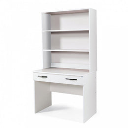 Bureau avec tiroir pour chambre ou bureau avec support blanc bibliothèque poste de travail informatique