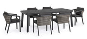Ensemble table + 6 chaises Cordova anthracite