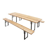 Set de jardin table et deux bancs en bois et acier Verdelook