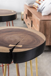 Tabouret de bar en bois doré style Atmosphere