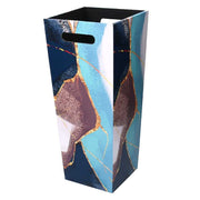 Porte-parapluie rectangulaire en cuir écologique bleu maroquin 1-2 cm25x25h53