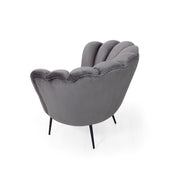 Fauteuil coquille Orel en velours gris