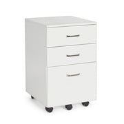 Commode de bureau en MDF avec trois tiroirs Frêne Blanc NADIR 40x44x h65 cm