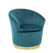 Fauteuil coquillage effet velours Gilles