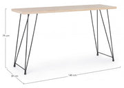 Console en acier avec plateau en bois DISTRICT 140x39x h79 cm