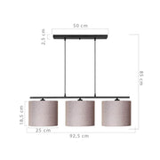 Suspension Medusa ASZ1532 avec abat-jour en tissu beige