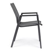 Chaise de jardin anthracite avec accoudoirs Bizzotto