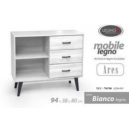 Bass Maby Madia Bianco Bianco 94 x 38 x 80 H CM