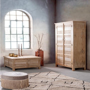 Pouf Leilani effet velours gris clair D45 cm