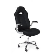 Fauteuil de bureau recouvert de cuir noir Boneville