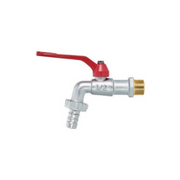 Robinet à bille avec support tuyau et levier rouge 1/2