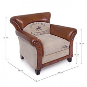 Fauteuil Charleston en cuir vintage beige