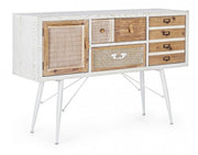Buffet 2 portes 2 tiroirs Eloise en bois naturel 80h cm