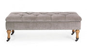 Banc conteneur beige en velours de style classique
