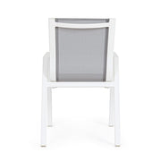 Chaise Pelagius blanche avec accoudoirs