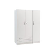 Armoire à 3 notes avec coffre blanc de tiroirs frachés 135x52xh 210 cm