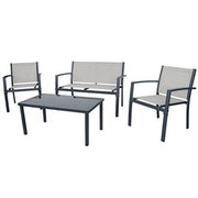 Parure rhodiée gris anthracite