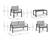 Salon de jardin anthracite avec coussins amovibles