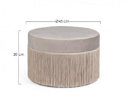 Pouf Leilani effet velours gris clair D45 cm