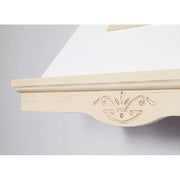 Hotte de cuisine TOSCA blanche rustique avec cheminée avec finitions en bois couleur corde 120 cm