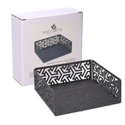 Porte-serviettes carré en métal flèches gris foncé cm16,5x16,5x6