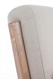 Ancilla Fauteuil vintage en coton lin avec coussin