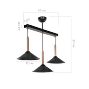 Suspension Mandarin MDL4221 avec abat-jour en métal noir