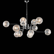 Chandelier de fer Cromo Chrome moderne 12 lumières 105 cm
