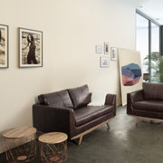 Ensemble de 2 tables basses avec récipient et tressage en cuivre