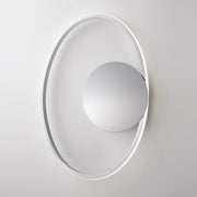 Plafonnier en métal chromé poli et aluminium avec LED intégrée 42x30x h8 cm