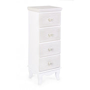 Commode de chambre en MDF avec quatre tiroirs Blanc CHARLENE 31x26x h90 cm