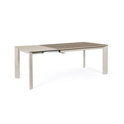 Table extensible grise et taupe