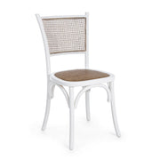 Chaise en bois blanc de style rustique