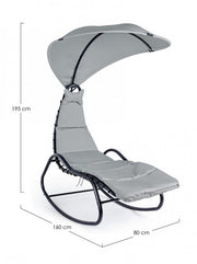 Chaise longue berçante d'extérieur Baffin anthracite