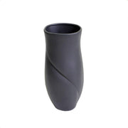 Vase en céramique pétale noir mat cm18x16h44