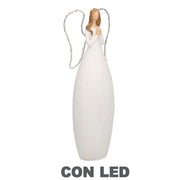 Ange en résine blanche avec led cm10x7h30