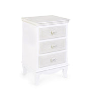 Commode en bois blanc 3 tiroirs Charlene 41 x 33,5 x 68,5 cm
