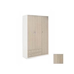 Armoire 3 portes et 2 tiroirs Façade blanche box orme Cm 135x52xH 210