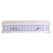 Étagère en bois de Chypre avec tiroir shabby 21 x 80 xh 16,5 cm