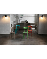 2x chaise en bois laqué pêche Brera STS