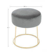 Pouf Clarissa gris or design cm 35 x 40 h