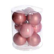 Sphère en verre rose cmø8 pack de 9pcs